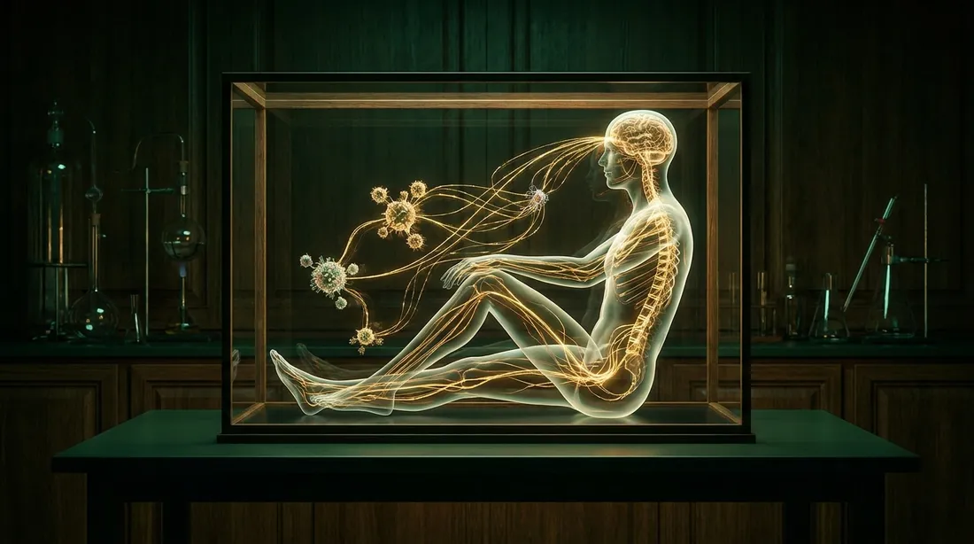 Ilustração do sistema endocanabinoide no corpo humano